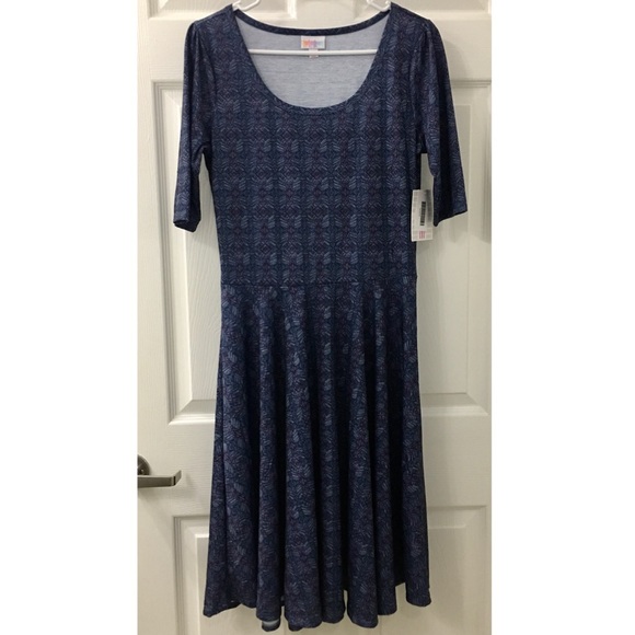 LuLaRoe Nicole - blue & purple Aztec design - Picture 1 of 2